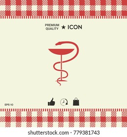 Pharmacy symbol medical snake and cup