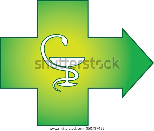 Pharmacy Symbol Snake Bowl Pointer Arrow Stock Vector Royalty Free