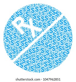 Pharmacy Tablet composition of american dollars. Vector dollar currency icons are composed into pharmacy tablet collage.