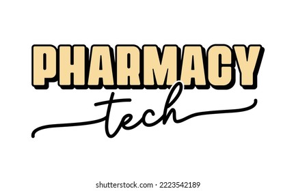 Pharmacy tech Medical Career quote retro groovy typography sublimation SVG on white background svg