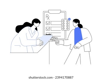 Pharmacy technician abstract concept vector illustration. Professional pharmacy technician dispenses prescription medication, biotechnology sector, drugstore worker abstract metaphor. svg
