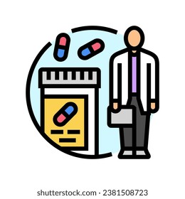 pharmacy technician medication color icon vector. pharmacy technician medication sign. isolated symbol illustration svg