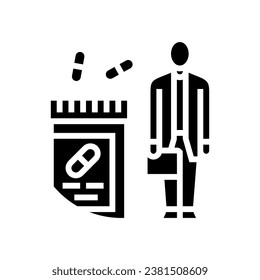 pharmacy technician medication glyph icon vector. pharmacy technician medication sign. isolated symbol illustration svg