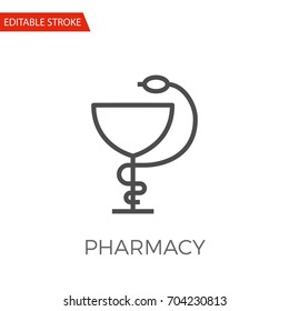 Pharmacy Thin Line Vector Icon. Flat Icon Isolated on the White Background. Editable Stroke EPS file. Vector illustration.