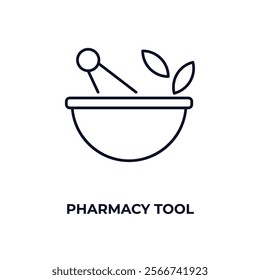 pharmacy tool outline icon. Linear vector from medical concept. Thin line pharmacy tool icon isolated on white background