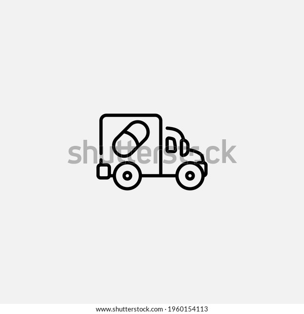 Pharmacy truck icon sign vector,Symbol, logo\
illustration for web and\
mobile