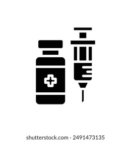 Apotheken-Impfstoff-gefüllte Symbol-Vektorillustration