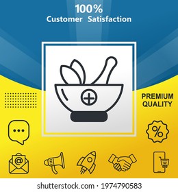 Pharmacy vector glyph color icon. With yellow and blue background option