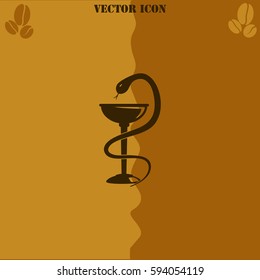 Pharmacy vector  icon Coffee symbol background.