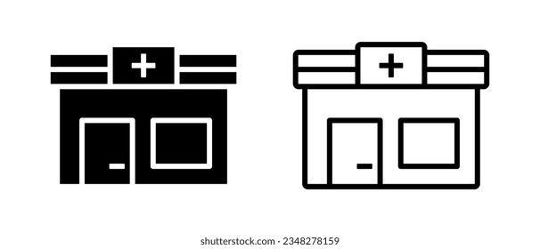 Pharmacy vector icon set. Doctor, prescription, treatment, medical symbol