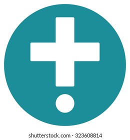 Pharmacy vector icon. Style is flat symbol, soft blue color, rounded angles, white background.