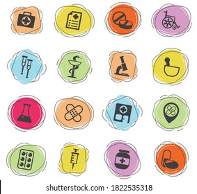 pharmacy vector icons for web and user interface design