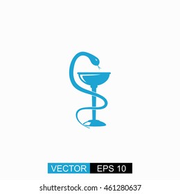 Pharmacy vector. Isolated blue icon on white background.