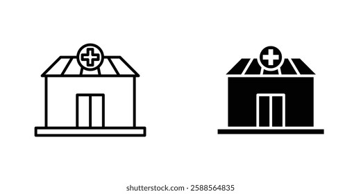 Pharmacy vectors icons set in filled and strokes on white background