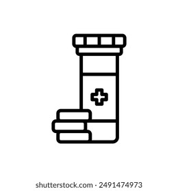 Farmacia Vitamin Outline Icon Ilustración vectorial