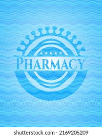 Pharmacy water concept emblem background. Vector Illustration. Detailed. 
