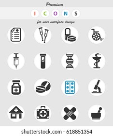 pharmacy web icons for user interface design