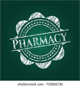 Pharmacy written with chalkboard texture