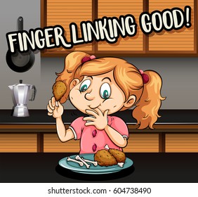 Pharse on poster for finger linking good illustration