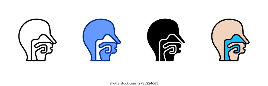 Pharynx icon set multiple style collection