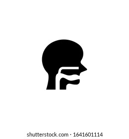 Pharynx icon vector in black flat shape design isolated on white background