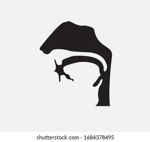 El órgano farínx del cuerpo humano. Ilustración vectorial.