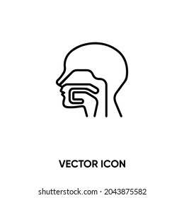 Pharynx vector icon. Modern, simple flat vector illustration for website or mobile app.Throat or oral cavity pharynx symbol, logo illustration. Pixel perfect vector graphics