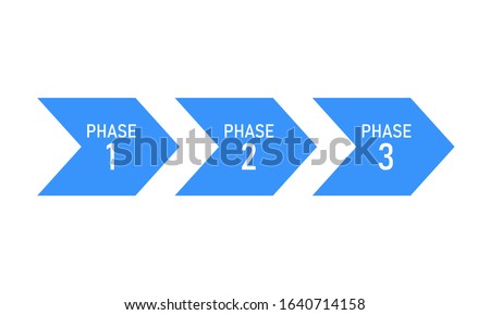 Phase 1 2 3. Business infographics. Clipart image isolated on white background