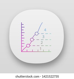 Phase diagram app icon. Limits graphical representation of substance stability. Materials science. Physics, mathematics. UI/UX user interface. Web or mobile applications. Vector isolated illustrations