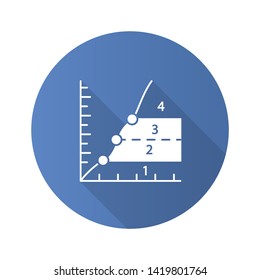 Phase diagram flat design long shadow glyph icon. Limits graphical representation of substance stability. Information symbolic representation. Materials science. Vector silhouette illustration