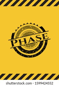 Phase grunge warning sign emblem. Vector Illustration. Detailed.