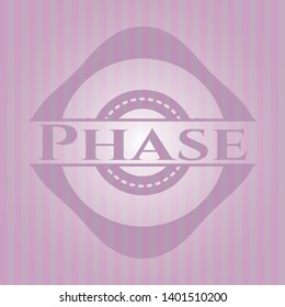 Phase retro pink emblem. Vector Illustration. Detailed.