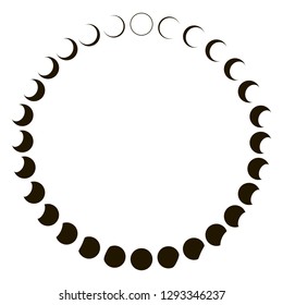 phases of the moon astronomy badge vector set monthly lunar segments of the moon