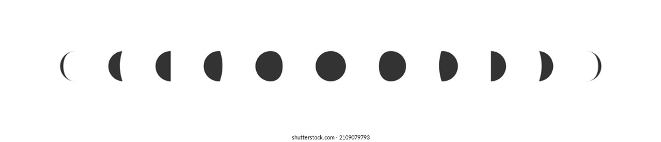 Phases of the moon. Moon cycle icon set. Flat vetor isolated illustration