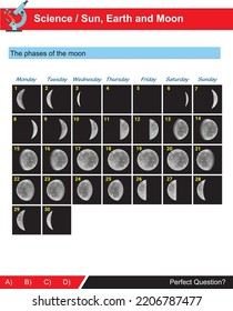 Phases Moon During Month On Topic Stock Vector (royalty Free 