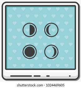 Phases of the moon flat vector icon.