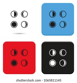 Phases of the moon flat vector icon.