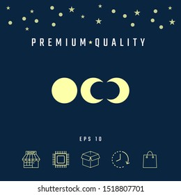 Phases of the moon icons. Graphic elements for your design