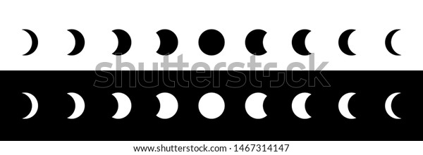 The phases of the\
moon illustration vector