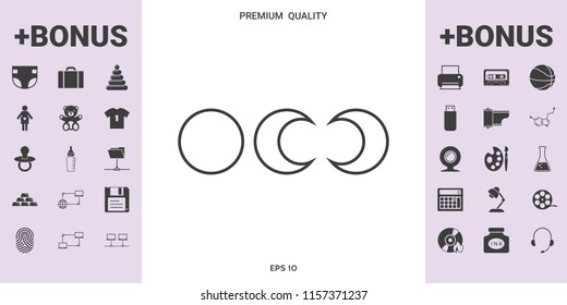 Phases of the moon - line icons - graphic elements for your design