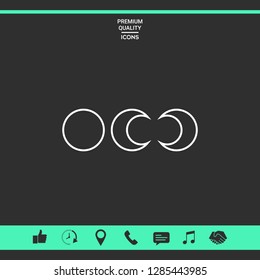 Phases of the moon - line icons. Graphic elements for your design
