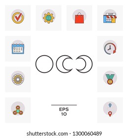 Phases of the moon - line icons. Graphic elements for your design