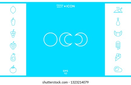 Phases of the moon - line icons. Graphic elements for your design