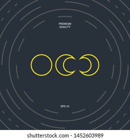 Phases of the moon - line icons. Graphic elements for your design