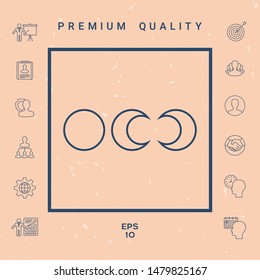 Phases of the moon - line icons. Graphic elements for your design