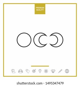 Phases of the moon - line icons. Graphic elements for your design