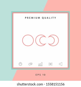 Phases of the moon - line icons. Graphic elements for your design