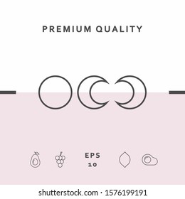Phases of the moon - line icons. Graphic elements for your design