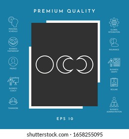 Phases of the moon - line icons. Graphic elements for your design