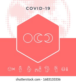 Phases of the moon - line icons. Graphic elements for your design